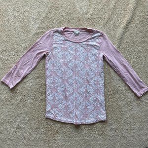 NWOT J. Crew Pink & White Embroidered Top XXS